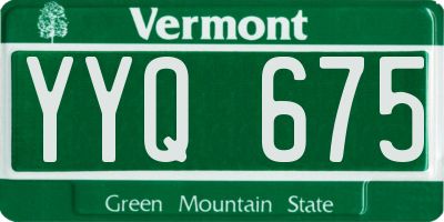 VT license plate YYQ675