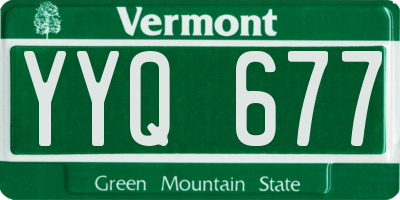 VT license plate YYQ677