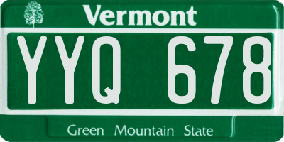 VT license plate YYQ678