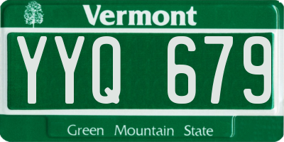 VT license plate YYQ679