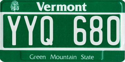 VT license plate YYQ680
