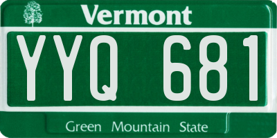 VT license plate YYQ681