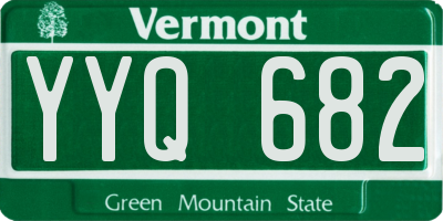 VT license plate YYQ682