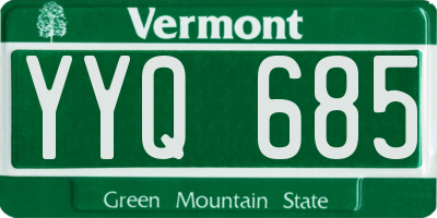 VT license plate YYQ685