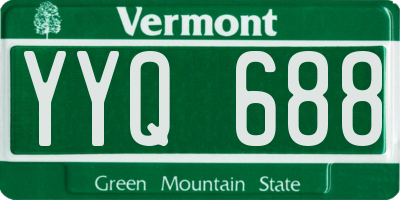 VT license plate YYQ688