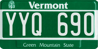 VT license plate YYQ690