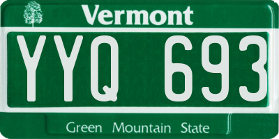 VT license plate YYQ693