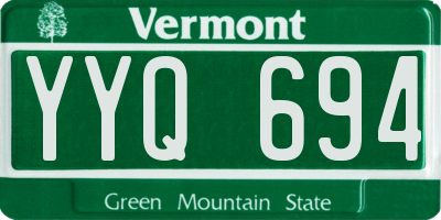 VT license plate YYQ694
