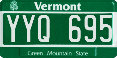 VT license plate YYQ695