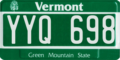 VT license plate YYQ698