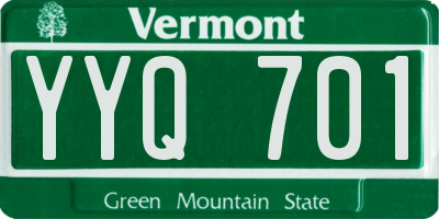 VT license plate YYQ701