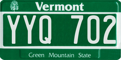 VT license plate YYQ702