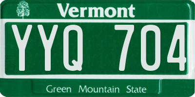 VT license plate YYQ704