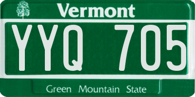 VT license plate YYQ705