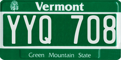 VT license plate YYQ708