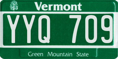 VT license plate YYQ709