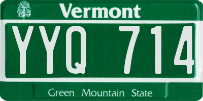 VT license plate YYQ714