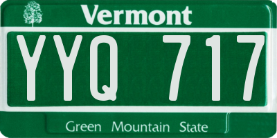 VT license plate YYQ717