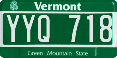 VT license plate YYQ718