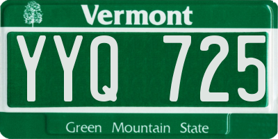VT license plate YYQ725