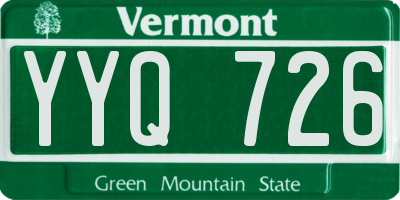 VT license plate YYQ726