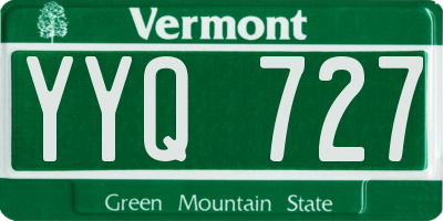 VT license plate YYQ727