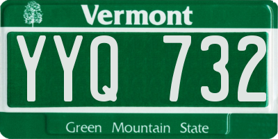 VT license plate YYQ732