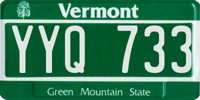 VT license plate YYQ733