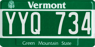 VT license plate YYQ734