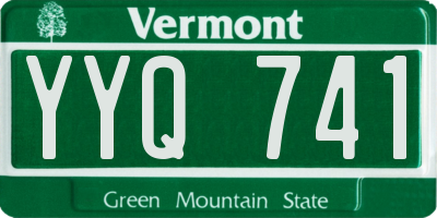 VT license plate YYQ741
