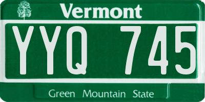VT license plate YYQ745