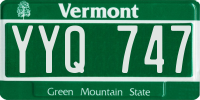 VT license plate YYQ747