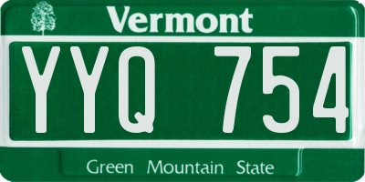 VT license plate YYQ754