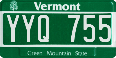 VT license plate YYQ755
