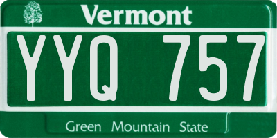 VT license plate YYQ757