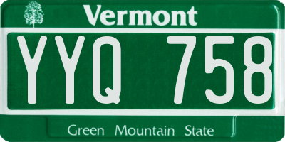 VT license plate YYQ758