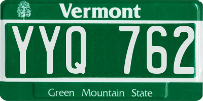 VT license plate YYQ762