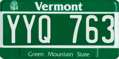 VT license plate YYQ763