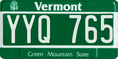 VT license plate YYQ765