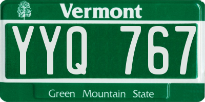 VT license plate YYQ767