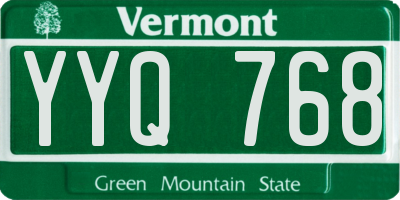VT license plate YYQ768