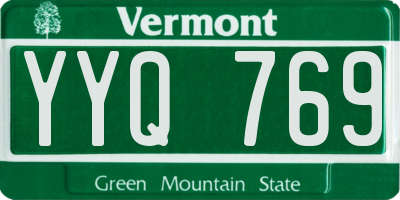 VT license plate YYQ769