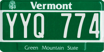 VT license plate YYQ774