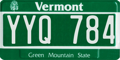 VT license plate YYQ784