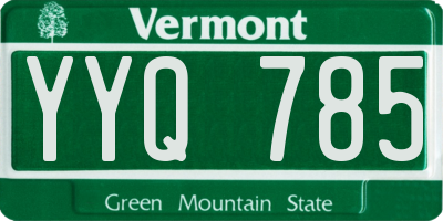 VT license plate YYQ785
