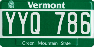 VT license plate YYQ786
