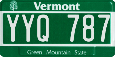 VT license plate YYQ787