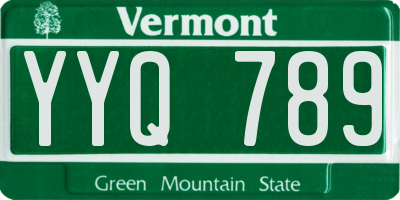 VT license plate YYQ789