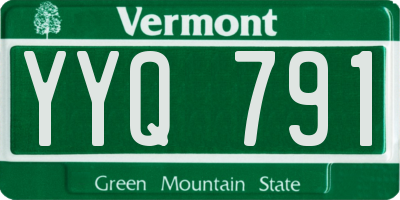VT license plate YYQ791
