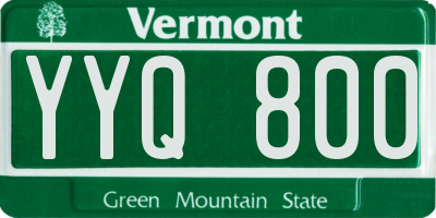 VT license plate YYQ800